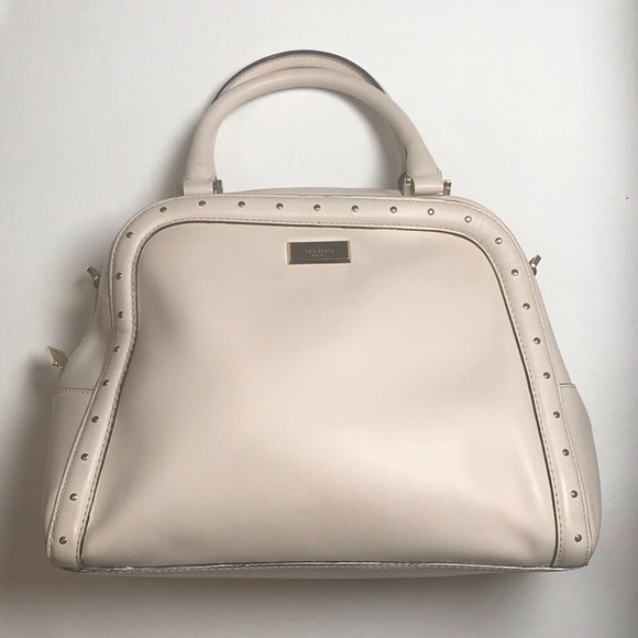 kate spade Handbags - Kate Spade White Leather Studded Satchel